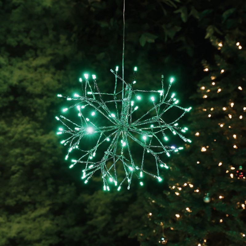 Alpine LED Green Snowflake Ornament Lighted Decoration