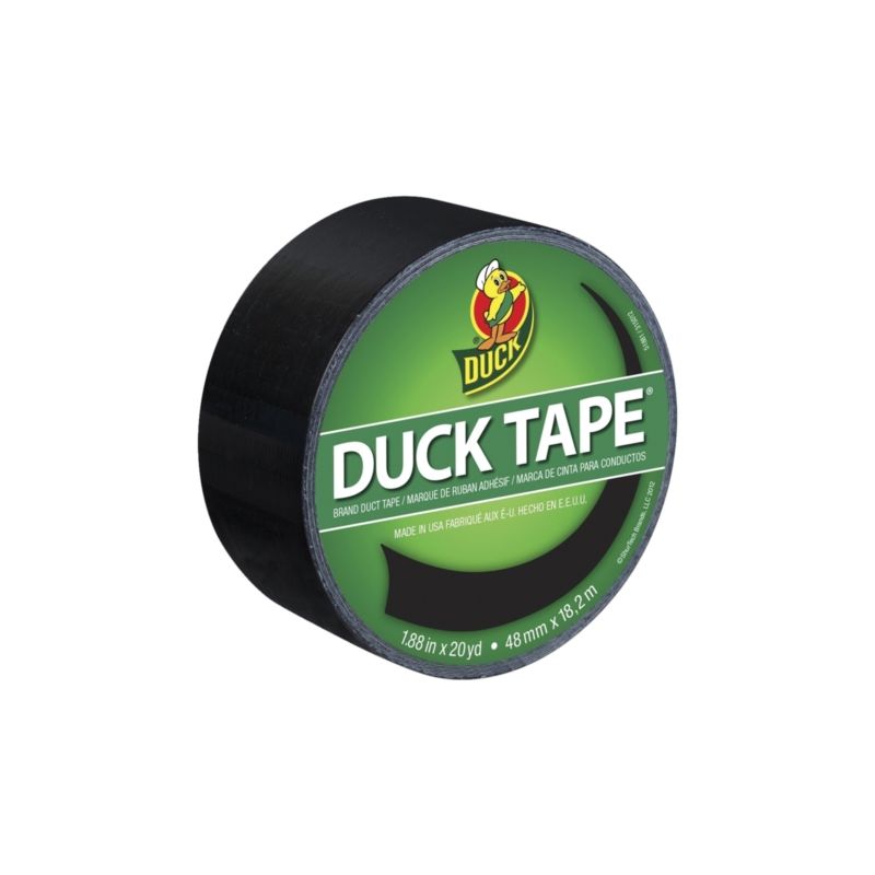 Duck 1265013 Duct Tape, 20 yd L, 1.88 in W, Vinyl Backing, Black Black