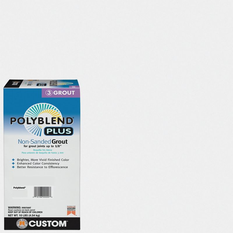 Custom Building Products PolyBlend PLUS Non-Sanded Tile Grout 10 Lb., Arctic White