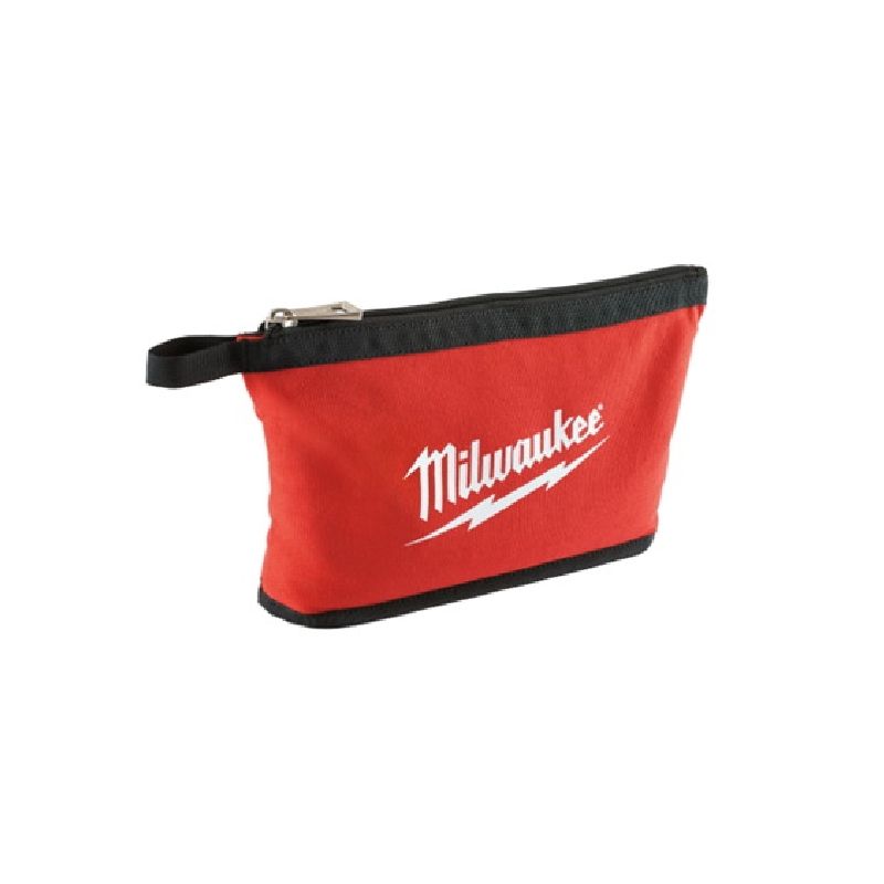 Milwaukee 48-22-8180 Zipper Pouch, 1-Pocket, Canvas, Red, 1/2 in W, 8 in H, 12-1/2 in D Red