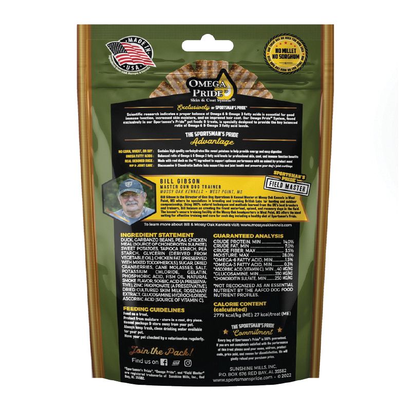 Sportsman&#039;s Pride Field Master 10159 Hip and Joint Dog Treat, Small, Medium, Large Breed, Berry, Duck, Sweet Potato
