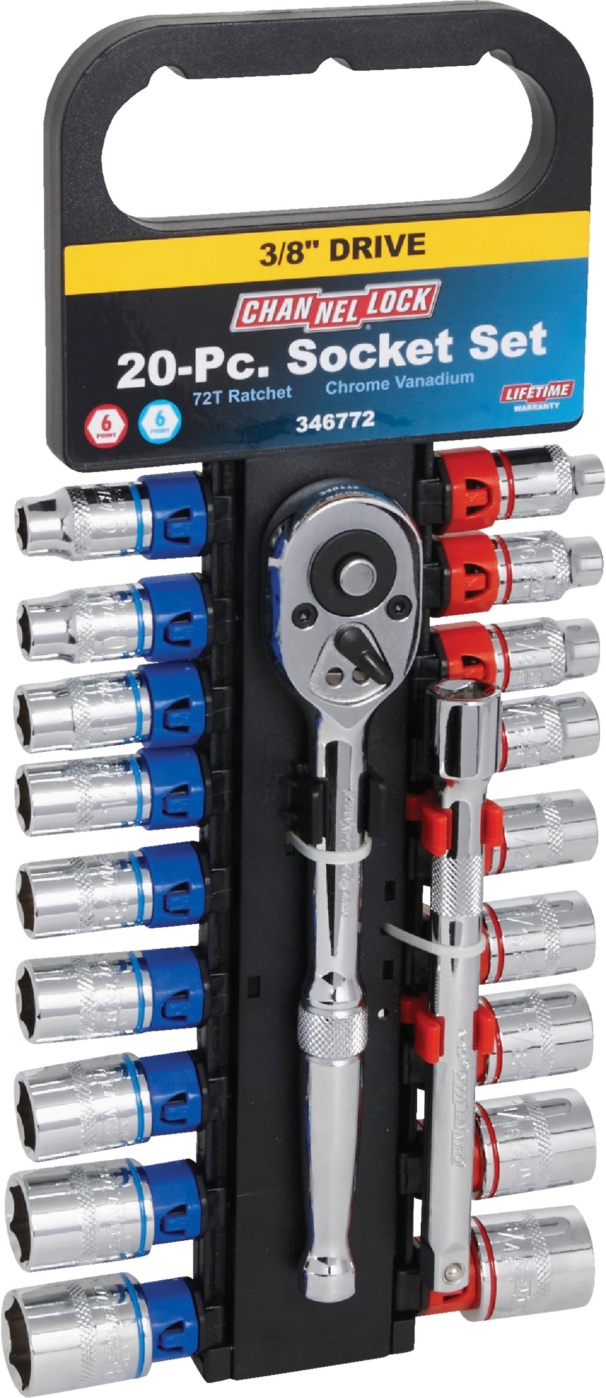 Details about   Channellock 76-Piece 3/8 In Drive SAE/Metric Socket Set NEW 