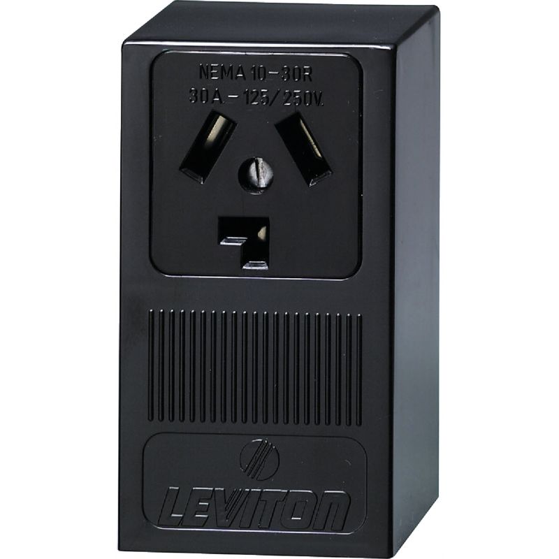 Leviton 3-Wire Dryer Power Outlet Black, 30A