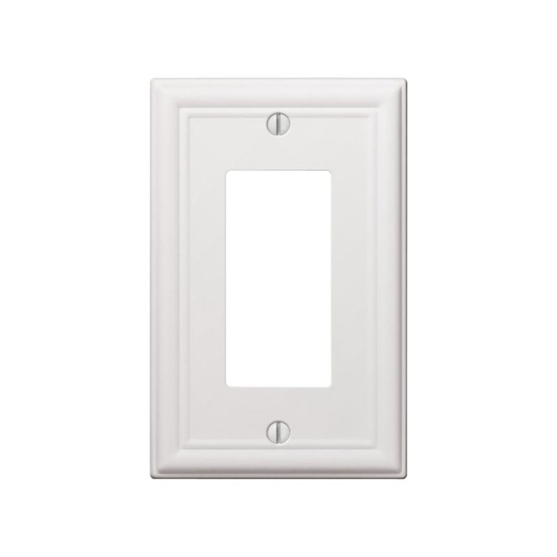 Amerelle 149RW Wallplate, 4-7/8 in L, 3-1/8 in W, 1 -Gang, Steel, White White (Pack of 4)