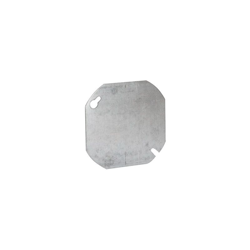 Raco 722 Box Cover, 4 in Dia, 0.063 in L, 4.063 in W, Octagonal, 1-Gang, Steel, Gray, Galvanized Gray