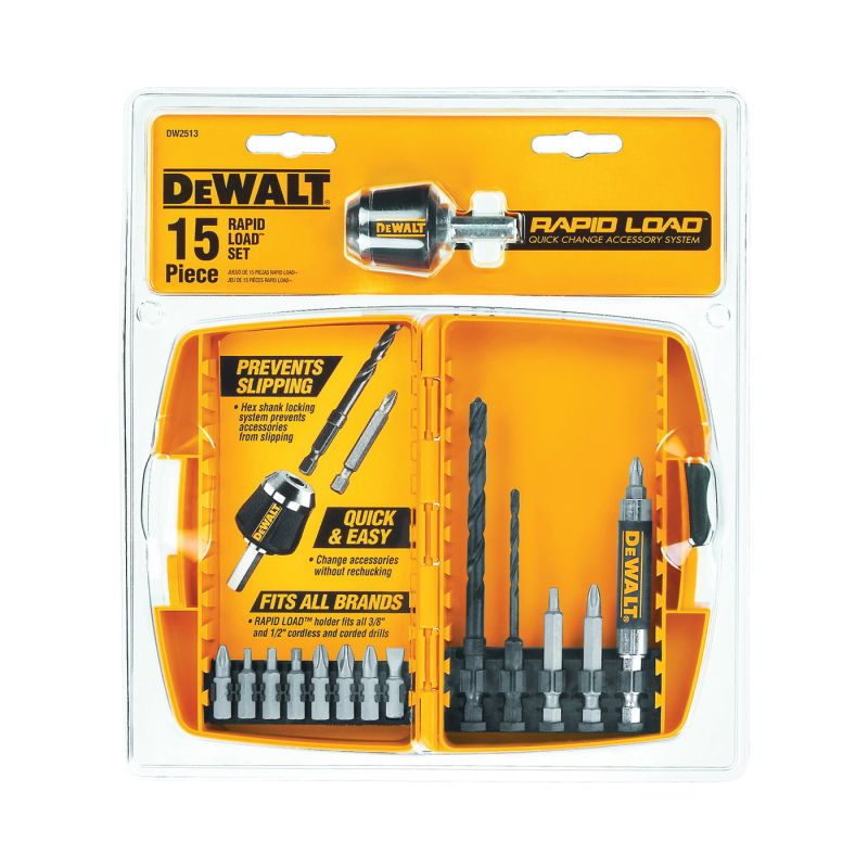 DeWALT DW2513 Drill Bit Set, 15-Piece, Steel Silver