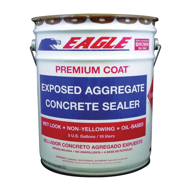 Eagle PREMIUM COAT Series EB5 Concrete Sealer, Brown Tint, Liquid, 5 gal, Pail Brown Tint