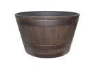 Southern Patio HDR-055433 Planter, 9.1 in H, 15.4 in W, 15.4 in D, Whiskey Barrel Design, Resin, Kentucky Walnut Kentucky Walnut