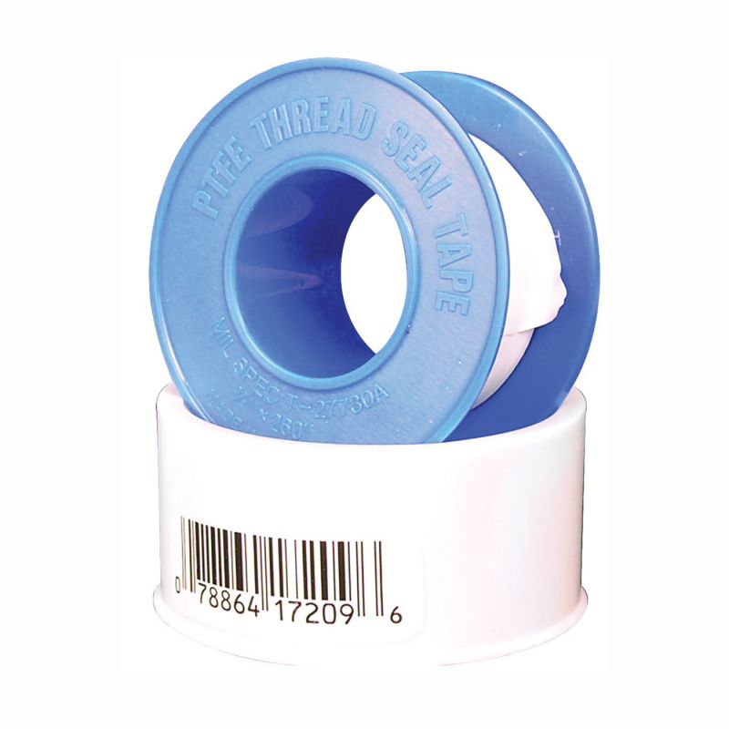 Harvey 017209B Thread Seal Tape, 260 in L, 3/4 in W, PTFE, Blue/White Blue/White