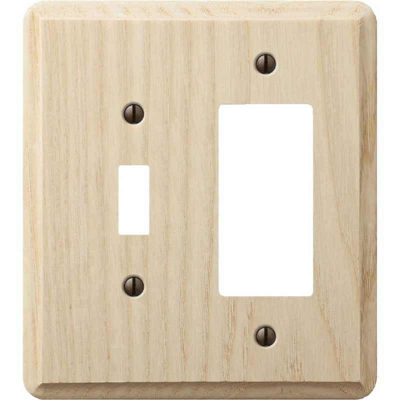 Amerelle Wood Combination Wall Plate Unfinished Ash