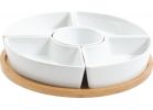 Gibson Home Gracious Dining Tidbit Dishes with Wood Tray