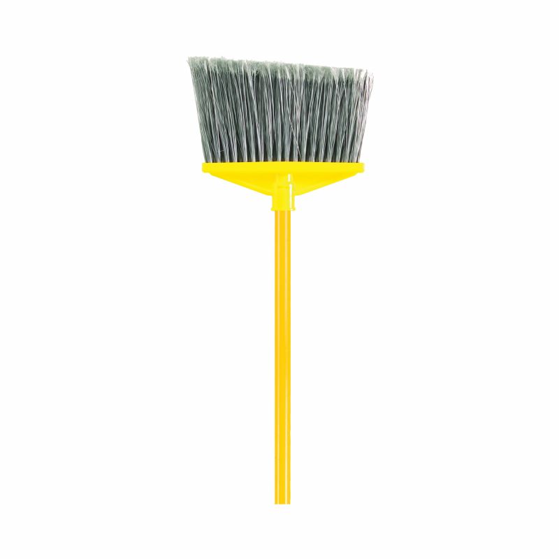 Rubbermaid FG637500GRAY Angle Broom, 10-1/2 in Sweep Face, 6-3/4 in L Trim, Polypropylene Bristle, Gray Bristle Yellow