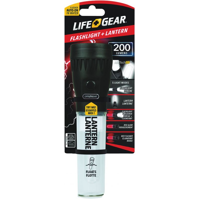 Life Gear Storm Proof 2-In-1 LED Flashlight &amp; Lantern Black/White