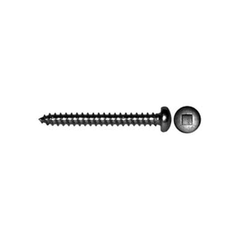 Reliable PKAZ1434MR Screw, #14-10 Thread, 0.919 in L, Full Thread, Pan Head, Square Drive, Type A Point, Steel, Zinc