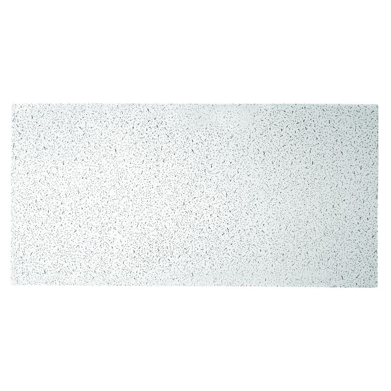 USG PLATEAU Series 725 Ceiling Panel, 4 ft L, 2 ft W, 9/16 in Thick, Mineral Fiber, White White