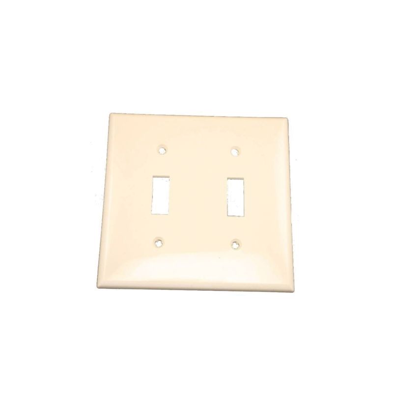 Leviton 011-80709-00T Wallplate, 4-1/2 in L, 2-3/4 in W, 2 -Gang, Nylon, Light Almond, Smooth Light Almond