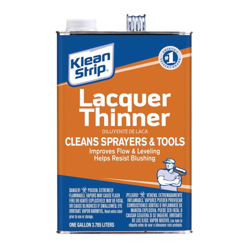 Klean Strip GML170 Lacquer Thinner, Liquid, Free, Clear, Water White, 1 gal, Can Water White