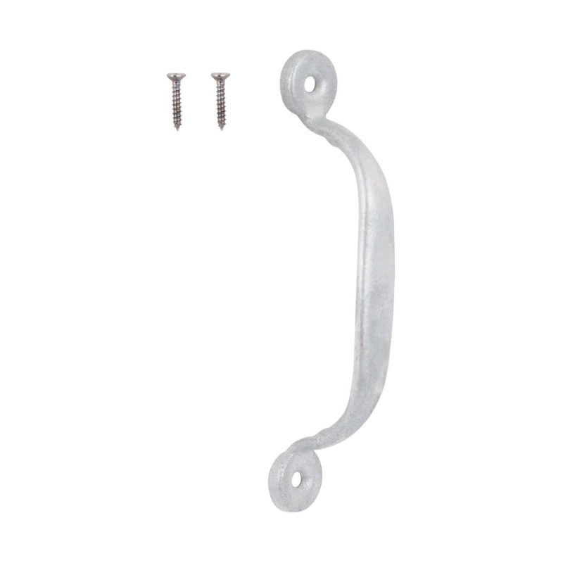ProSource 20914MGS-PS Door Pull, 3/4 in W, 4-3/4 in D, 1-3/16 in H, Steel, Galvanized Galvanized