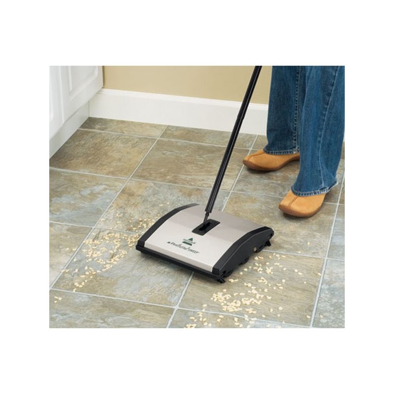 Bissell Natural Sweep 92N0 Floor and Carpet Sweeper, 9-1/2 in W Cleaning Path, Green Green
