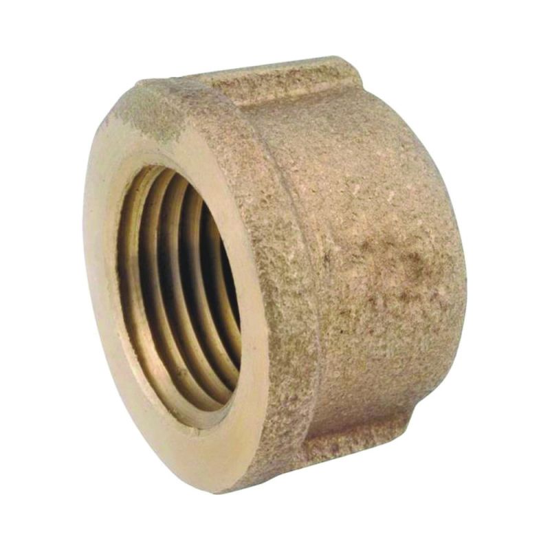 Anderson Metals 738108-02 Pipe Cap, 1/8 in, IPT, Brass, Red, 200 psi Pressure