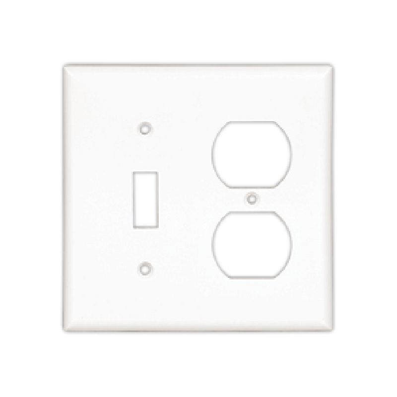 Eaton Wiring Devices 2157LA-BOX Combination Wallplate, 4-1/2 in L, 2-3/4 in W, Standard, 2 -Gang, Thermoset Standard, Light Almond
