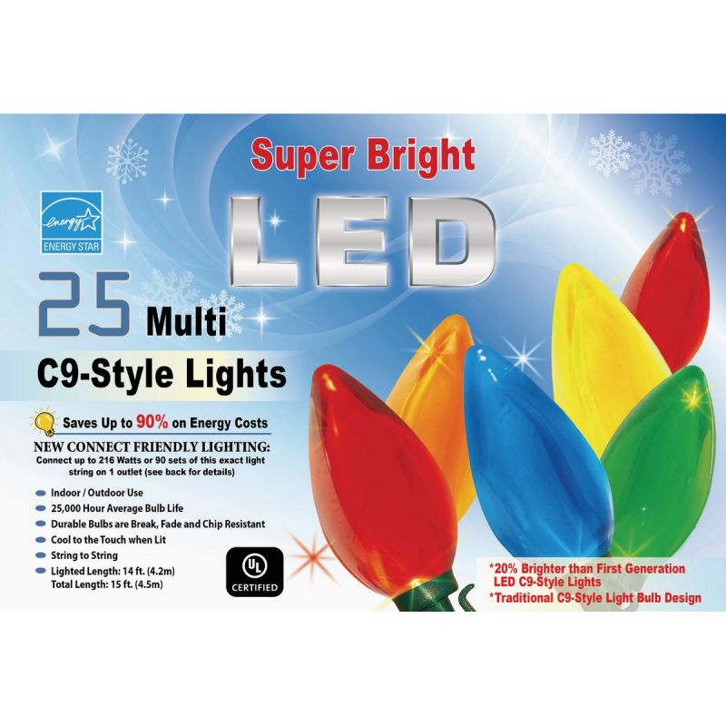Super Bright C9 LED 25-Bulb String Light Set