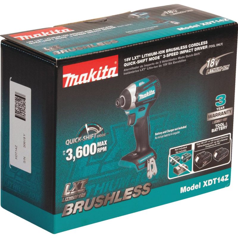 Makita 18V 3-Speed Brushless Cordless Impact Driver 1/4 In.