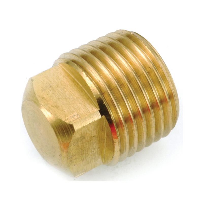 Anderson Metals 756109-04 Pipe Plug, 1/4 in, MIP, Square Head, Brass Yellow