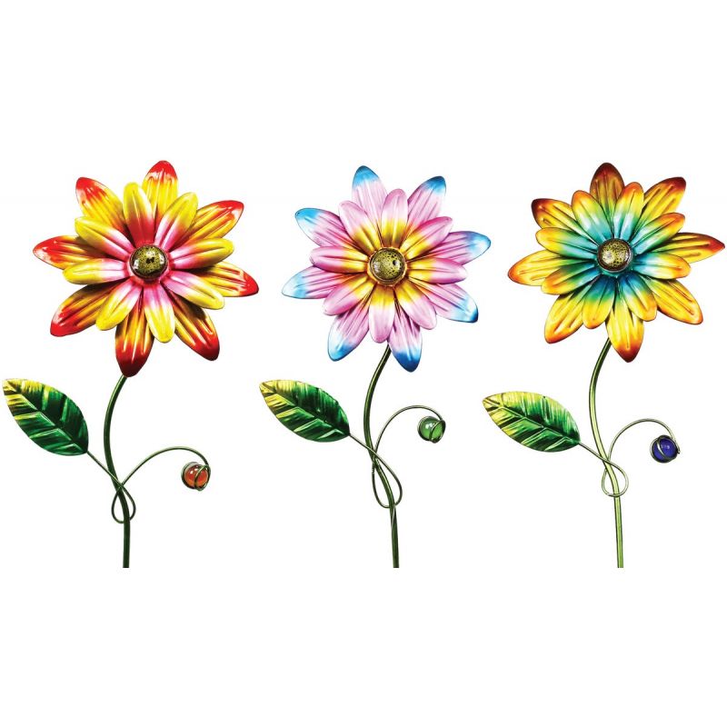 Alpine Daisy Garden Stake Lawn Ornament Assorted (Pack of 24)