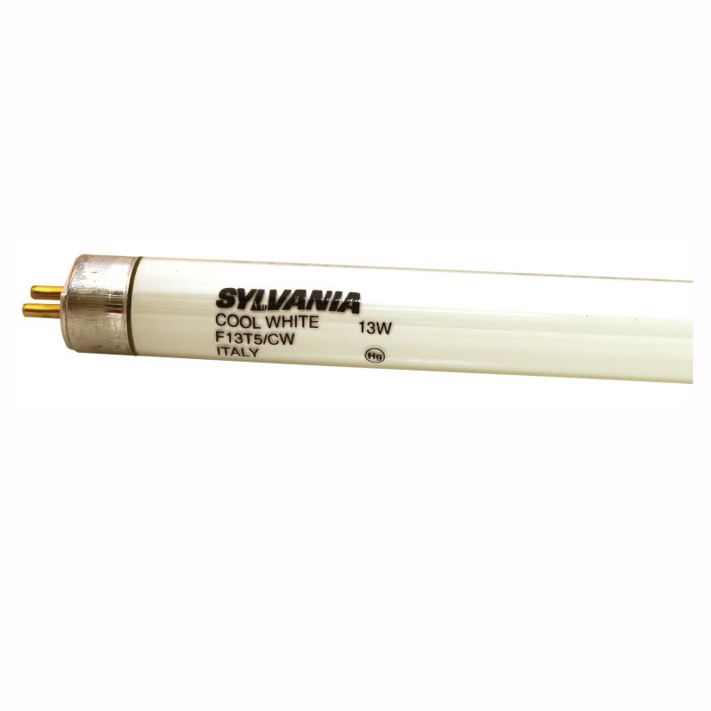 Sylvania 21315 Fluorescent Bulb, 13 W, T5 Lamp, Miniature G5 Lamp Base, 830 Lumens, 4200 K Color Temp, Cool White Light