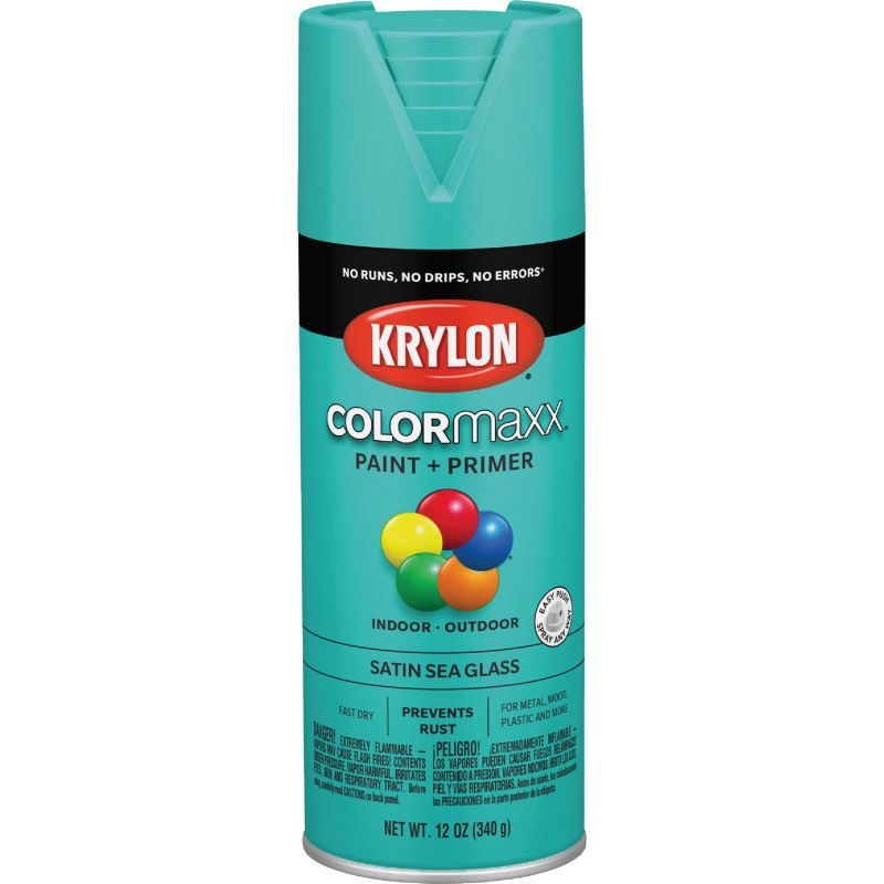 Krylon ColorMaxx Spray Paint + Primer Sea Glass, 12 Oz.