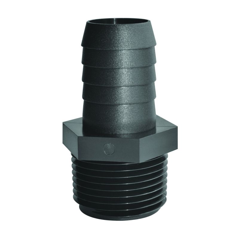 Green Leaf A1412P Pipe to Hose Adapter, Straight, Polypropylene, Black Black