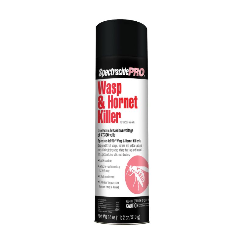 Spectracide HG-30110 Wasp and Hornet Killer, Liquid, Spray Application, 18 oz Aerosol Can Light Yellow/Water White