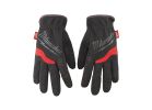 Milwaukee 48-22-8713 Work Gloves, Men&#039;s, XL, 7.87 to 8.1 in L, Reinforced Thumb, Elastic Cuff, Synthetic Leather XL, Black/Red