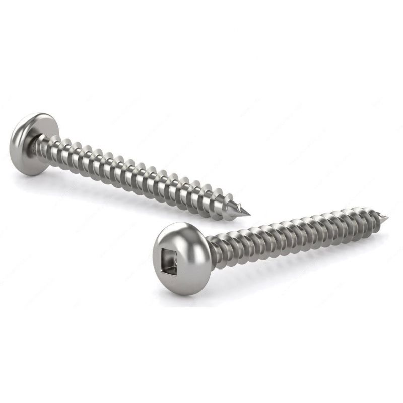 Reliable PKAS102VP Screw, #10-12 Thread, Pan Head, Square Drive, Type A Point, Stainless Steel, 100 BX