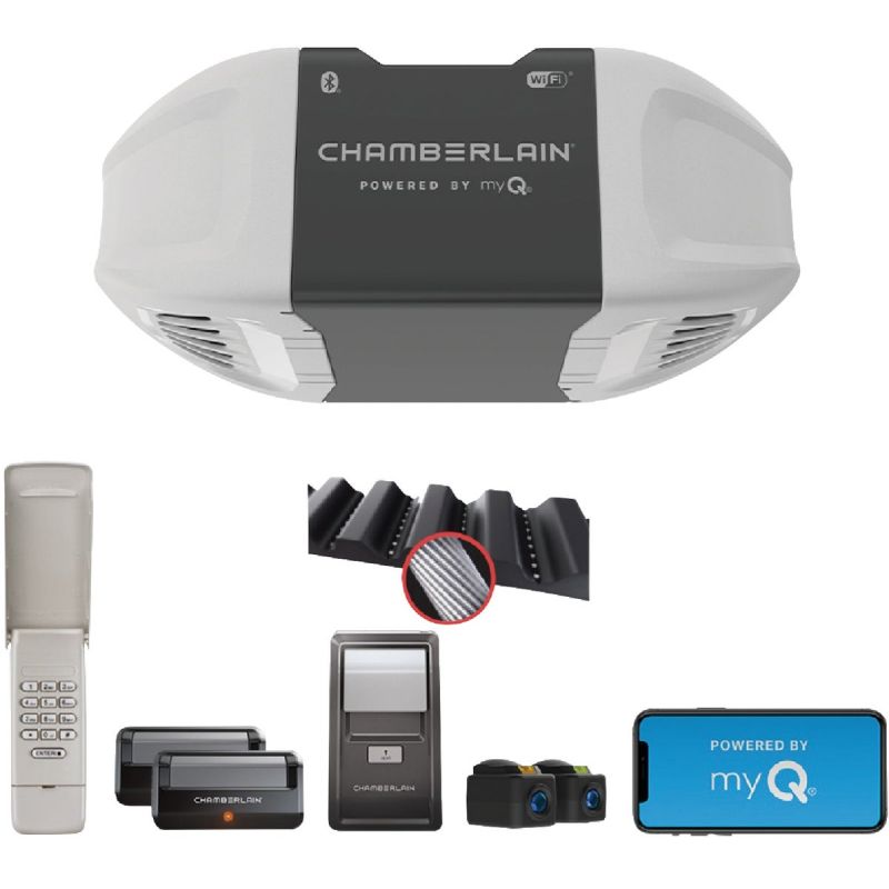 Chamberlain B2405 1/2 HP Smartphone-Controlled Belt Drive Garage Door Opener