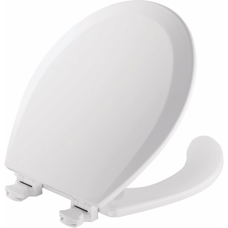 Mayfair Commercial Open Front Toilet Seat with Cover White, Round