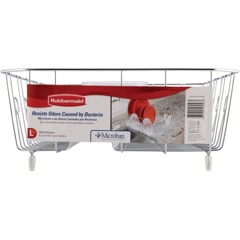 Rubbermaid 6032-AR-WHT Microban Coated Wire Dish Drainer, Large