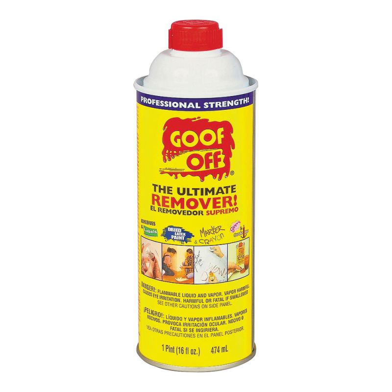 Goof Off FG653 Adhesive Remover, Liquid, White, 16 oz, Bottle White