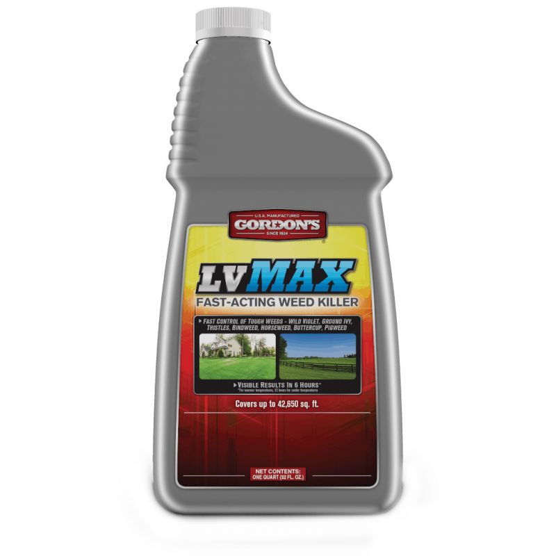 Gordon&#039;s LV MAX 8831112 Fast-Acting Weed Killer, Liquid, Pump-Up Sprayer, Tow-Behind Sprayer Application, 1 qt White