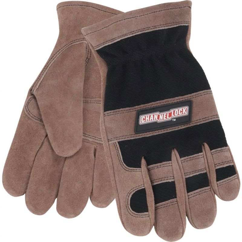 Channellock Leather Work Glove 2XL, Brown &amp; Black