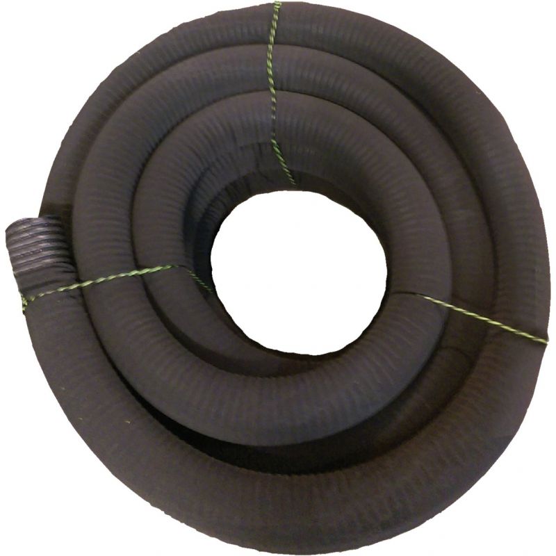 ADS 3 In. X 100 Ft. Perforated Corrugated Drain Pipe With Filter Sock 3 In. X 100 Ft., Black