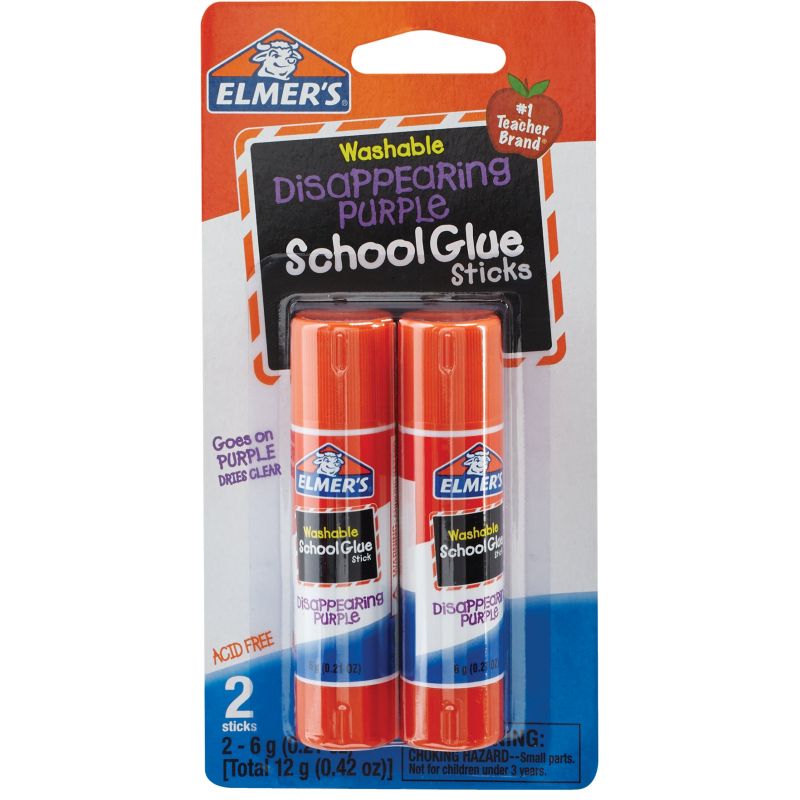  Elmers Disappearing Purple School Glue Sticks, 0.21