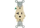 Leviton Commercial Grade Shallow Single Outlet Ivory, 20