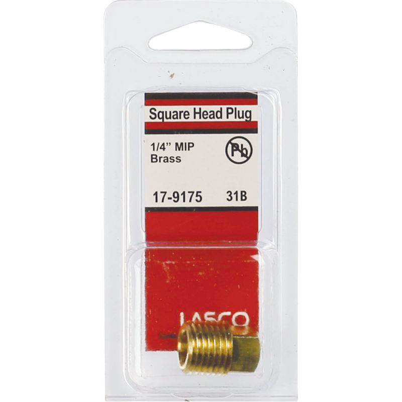 Lasco Red Brass Square Head Plug 1/4&quot; MPT