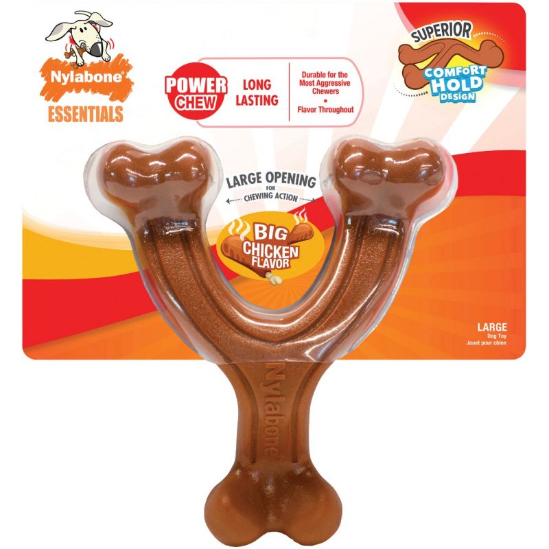 Nylabone Essentials Power Chew Wishbone Dog Toy Large, Brown