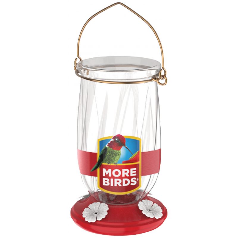 Classic Brands More Birds Tulip Hummingbird Feeder 22 Oz., Clear, Red
