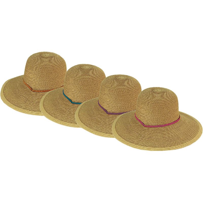 Midwest Quality Glove Sun Hat With Ribbon Natural With Assorted Ribbon