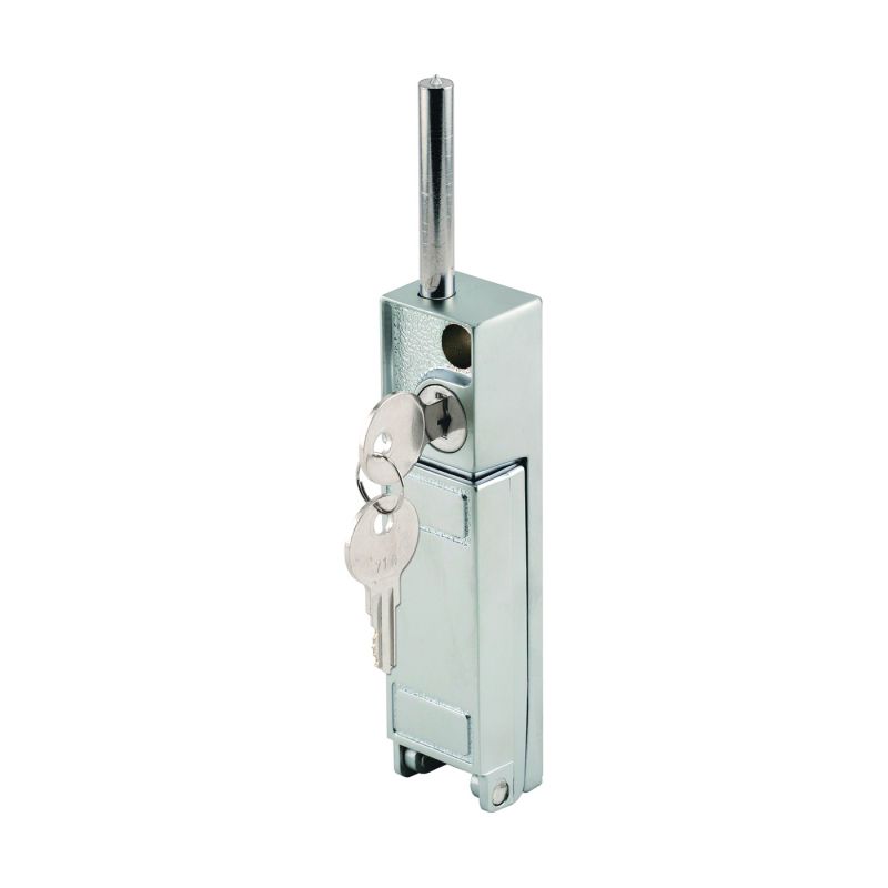 Prime-Line U 9997 Patio Door Lock, Different Key, Die-Cast Aluminum, Aluminum, 3/16, 1/8, 1/4 in Thick Door Aluminum
