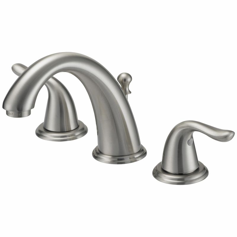 Boston Harbor TQ-FW6B0000NP Lavatory Faucet, 1.2 gpm, 2-Faucet Handle, 3-Faucet Hole, Brass/Plastic/Zinc, Lever Handle Brushed Nickel